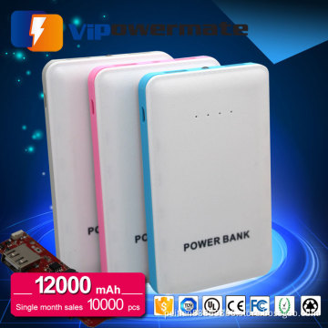 High capacity 10000mah/12000mah mobile charger power banks with LED light